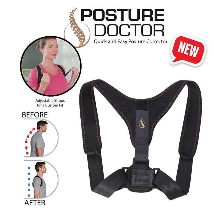 Perfect Copper Infused Support Compression Black Posture Doctor Anti