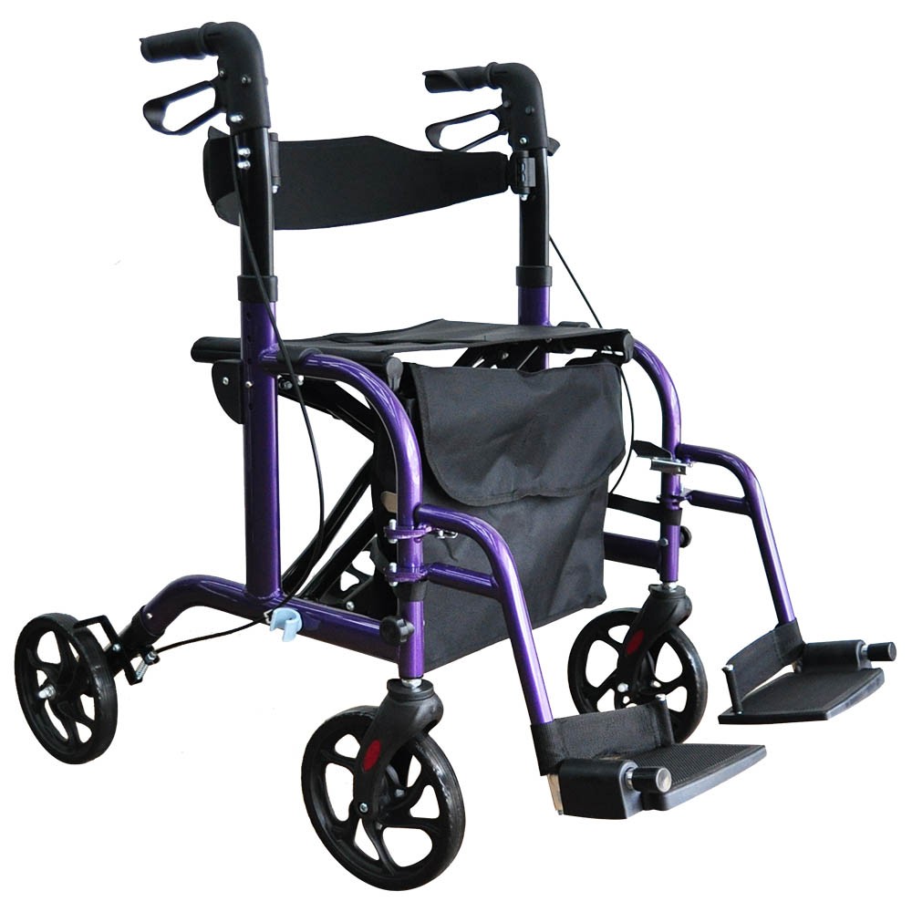 2 in 1 Wheelchair & Walker, Foldable, Lightweight, Suitable For Walking