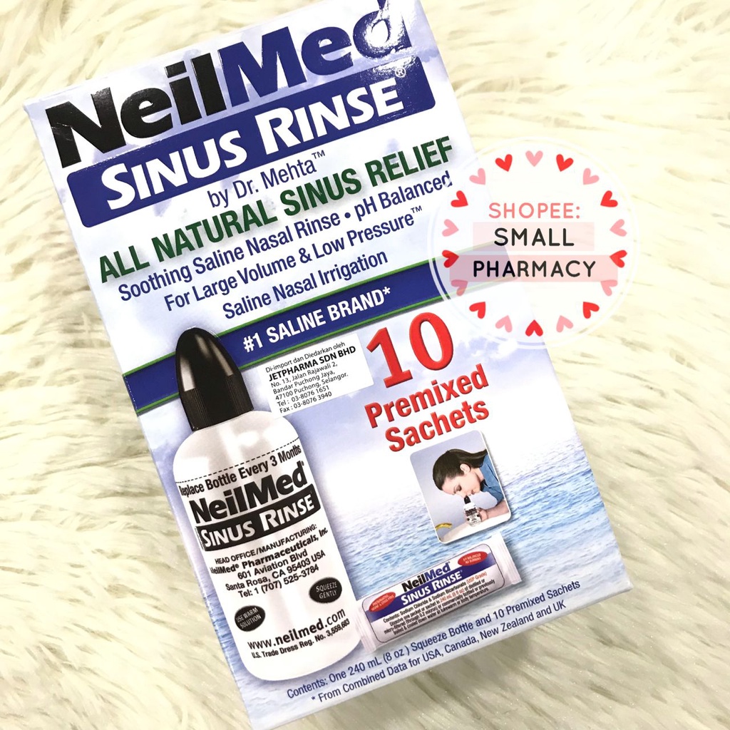 Neilmed Sinus Rinse Starter Kit (1 Bottle + 10 Sachets) 031016 Shopee