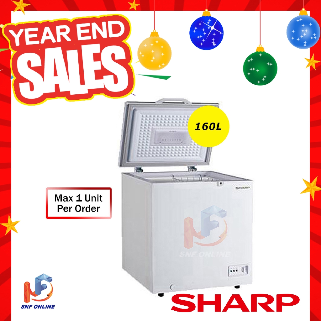 Sharp Chest Freezer 160L with Lock & LED Light SJC168 /SJC178 Shopee