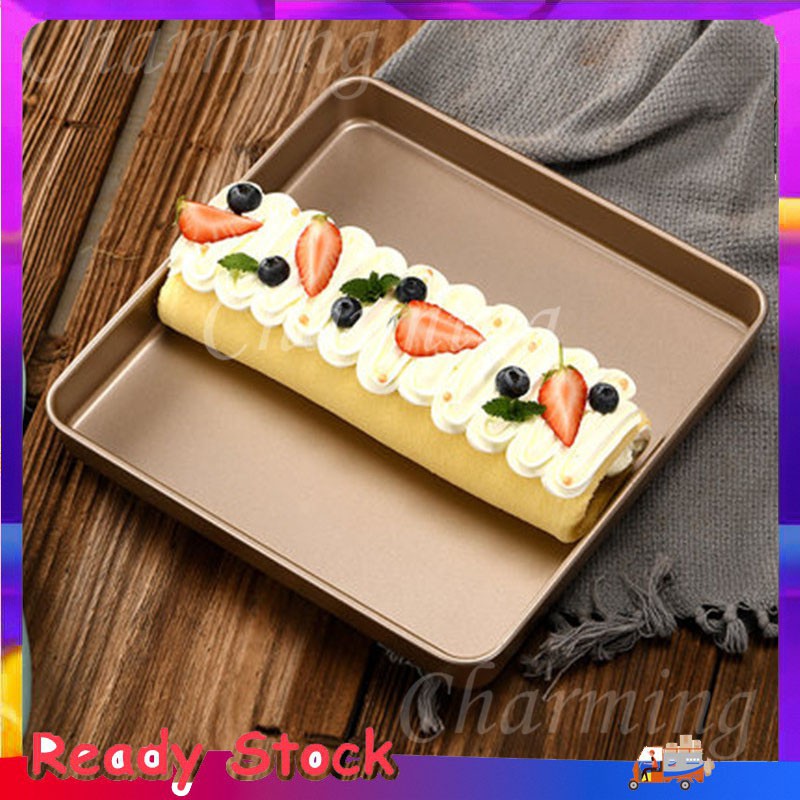 11 inch Baking Pan golden square baking tray Swiss roll baking tray
