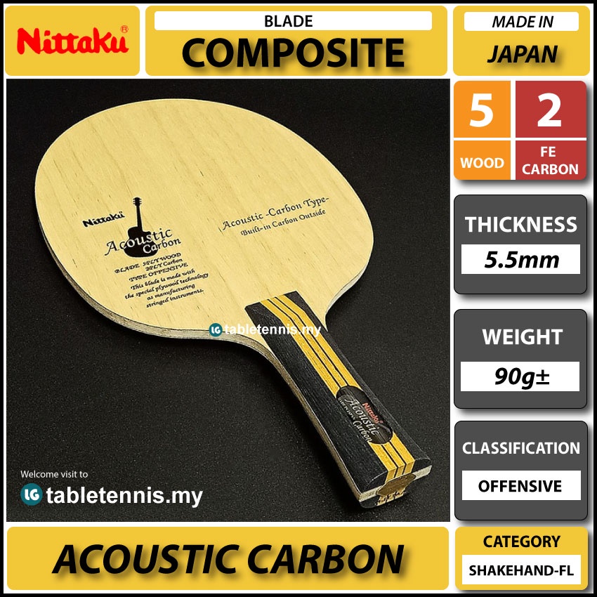 Nittaku Blade Acoustic Carbon Composite Carbon Blade Table Tennis