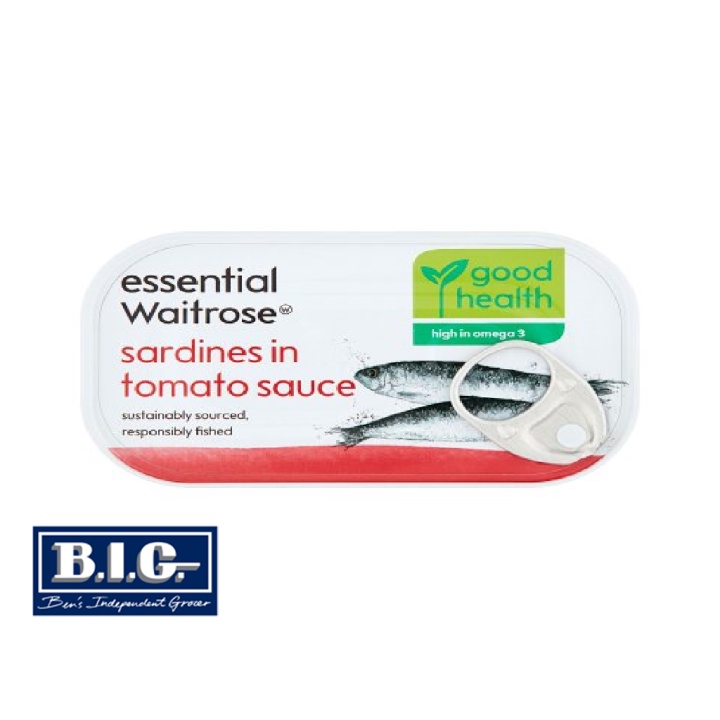 Waitrose Essential Sardines In Tomato Sauce 120g (EXP Jul 2024