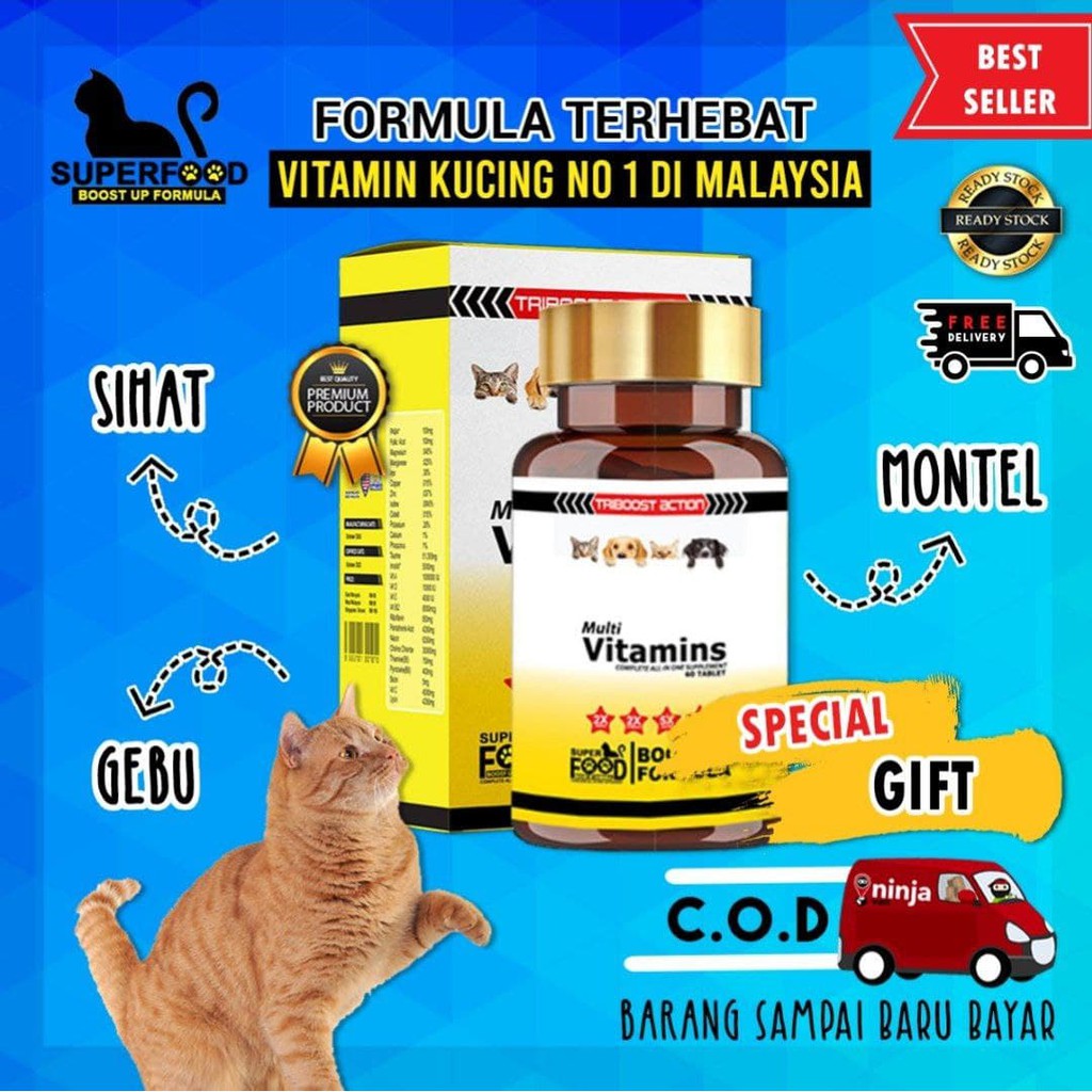 💥 SUPERFOOD 💥 BOOST UP FORMULA ( CAT VITAMIN PET ) LEBAT BULU , GEMOK , SELEREA MAKAN , KUTU