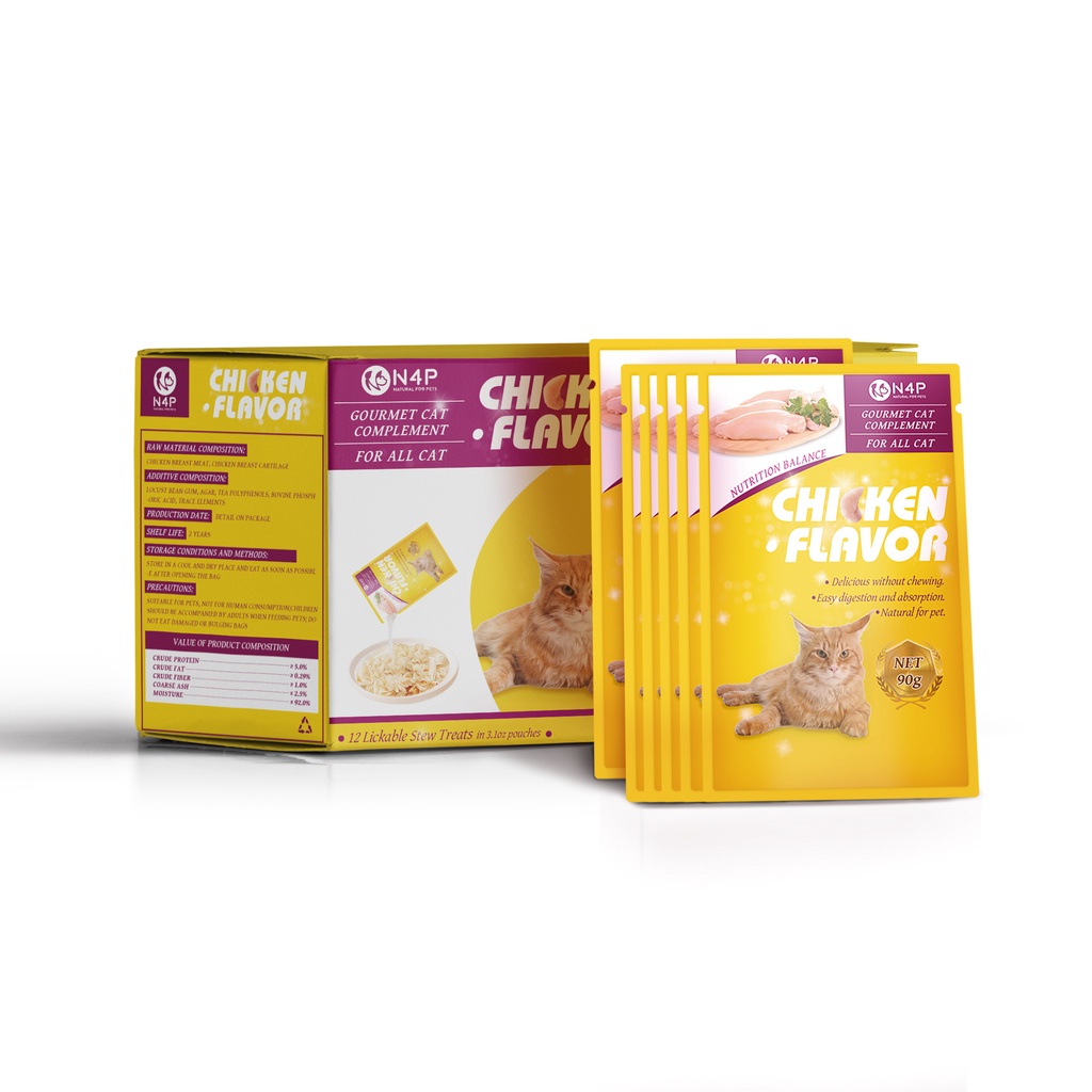 N4P Cat Pouch Wet Food Pet Snacks Feed Water Nutrition Taurine High Vitamin Cat Treat Fresh