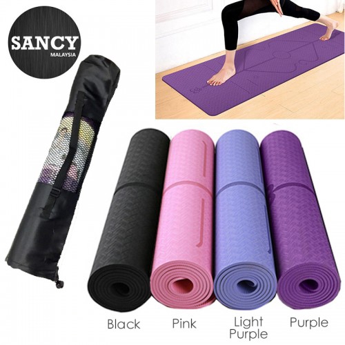 Sancy 6mm TPE Yoga Mat With Non Slip Carpet Mat For Fitness Gymnastics