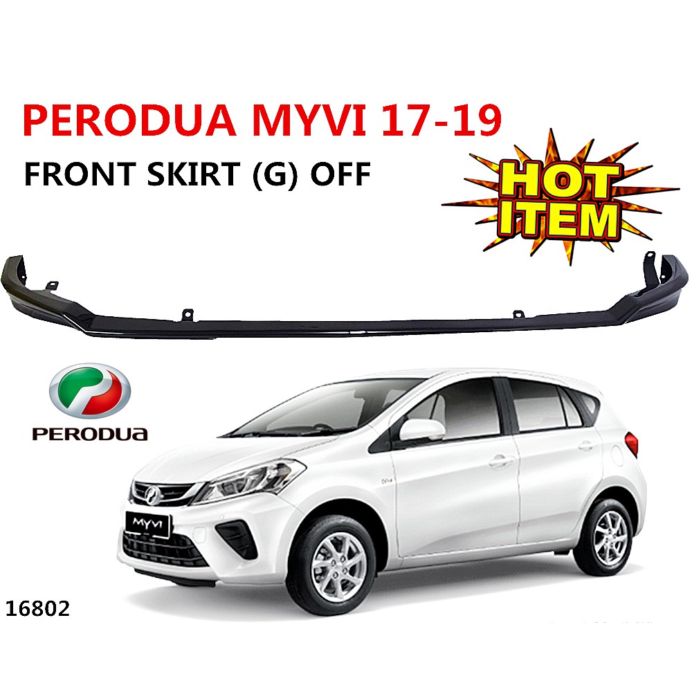 Myvi 2018 New Gear Up Front Skirt Lower Lip Bumper Spoiler PU2227 Depan