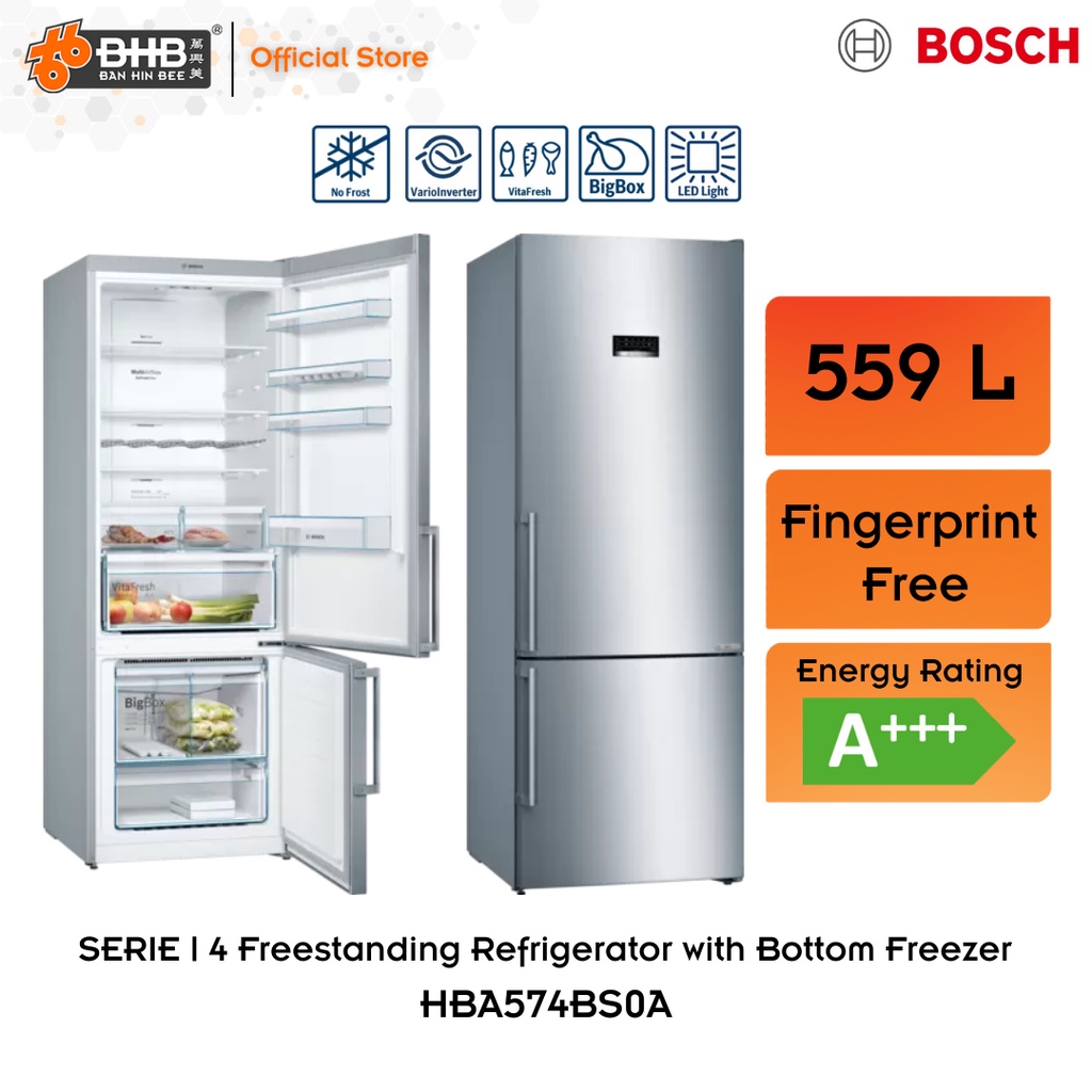 Bosch Series 4 559L Refrigerator Vario Inverter Bottom Freezer