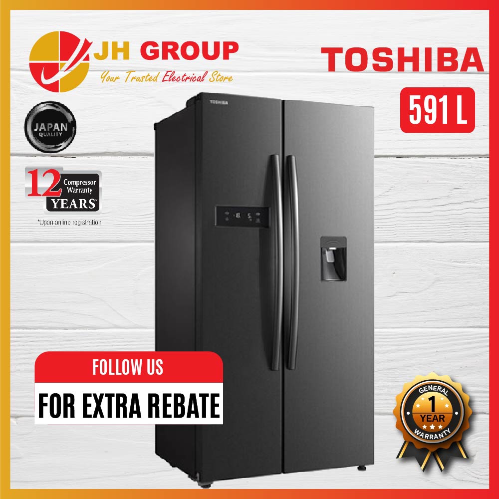 TOSHIBA 591L SIDE BY SIDE GRRS682WEPM INVERTER REFRIGERATOR FRIDGE W