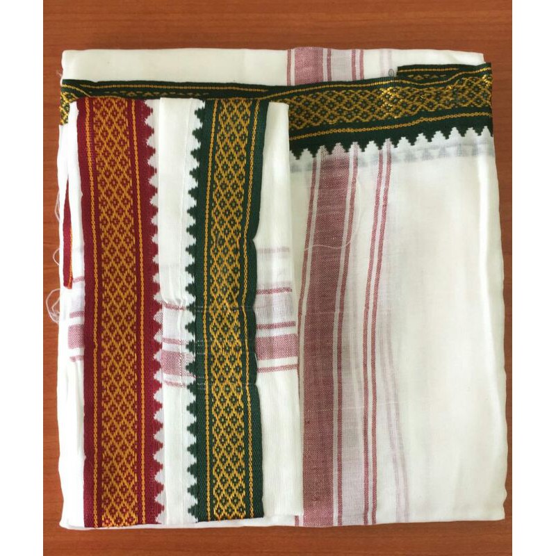 White double border veshti Shopee Malaysia