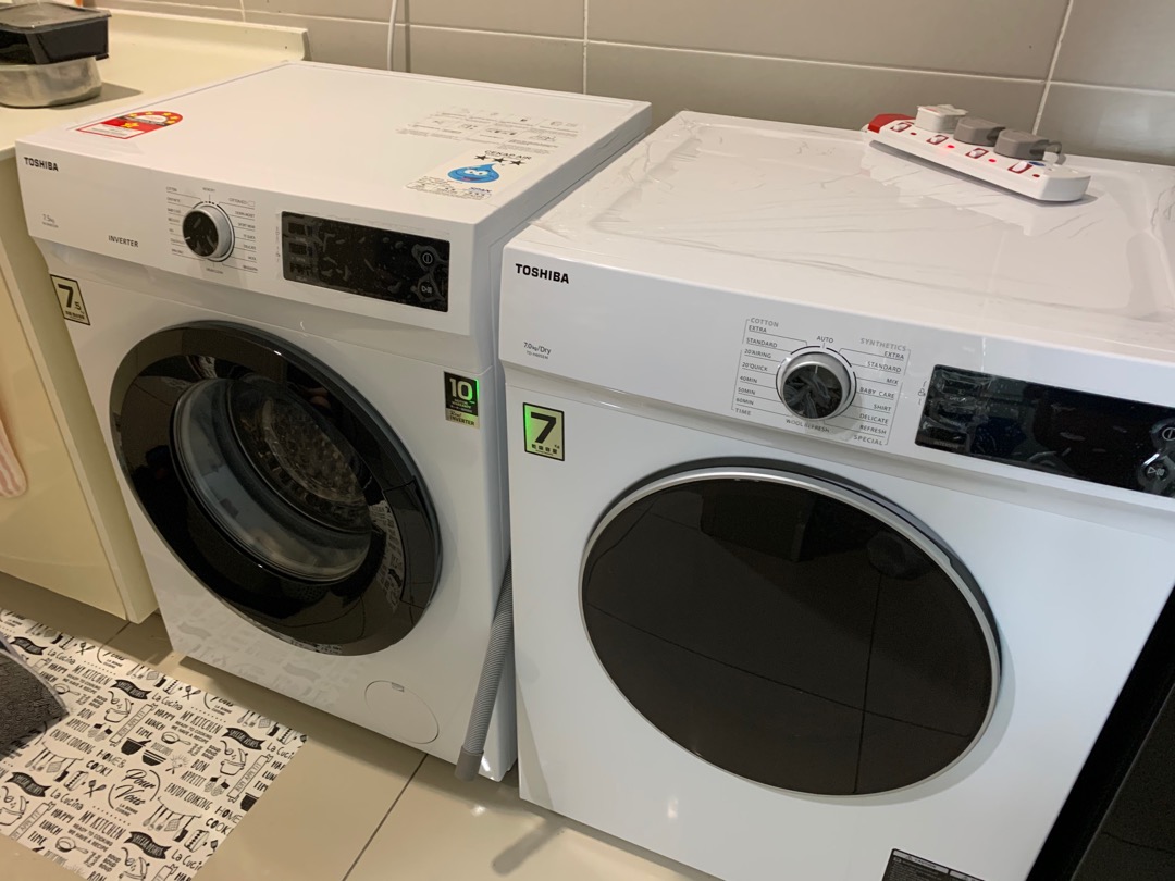 Toshiba Washing Machine and Dryer Combo TWBH85S2M + TDH80SEM 7.5KG