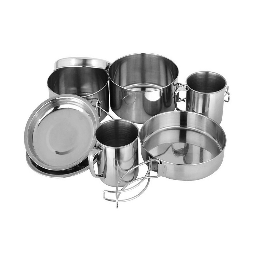 Camping Cooking Set Stainless Steel Outdoor Portable Cookware Set