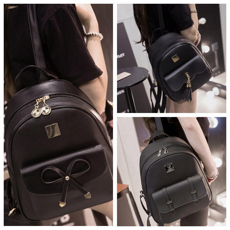 Fashion Korean mini Backpack small PU Leather travel Backpacks school