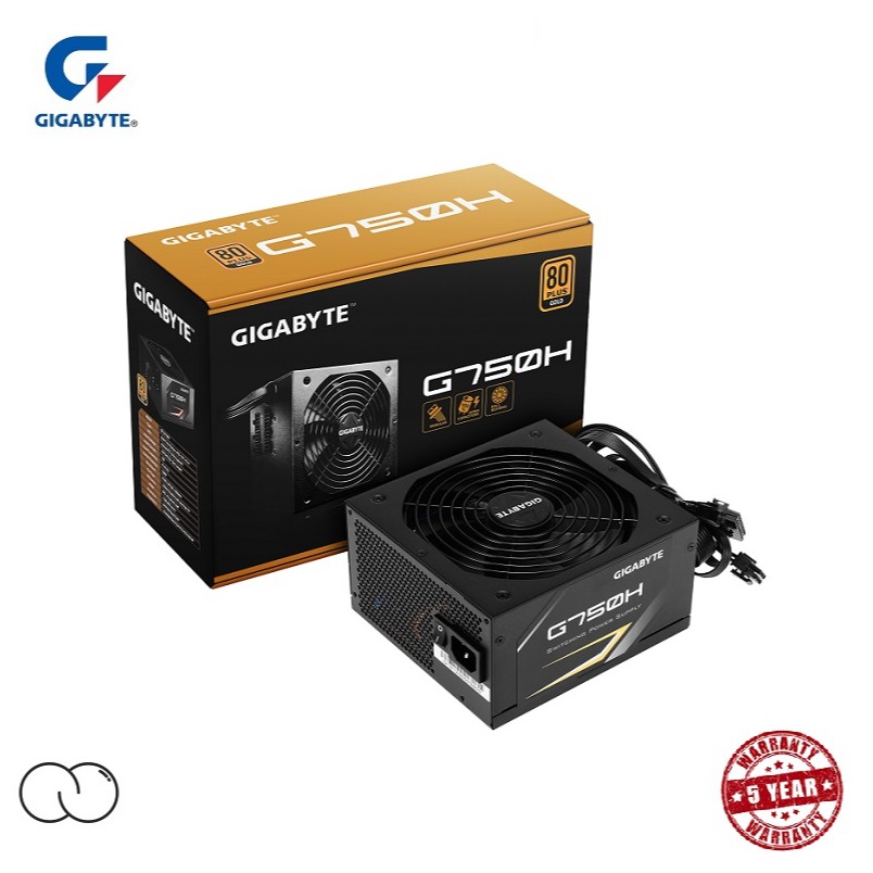 GIGABYTE 750w 80 Plus Gold Power Supply / 750 watts 80+ Semi Modular