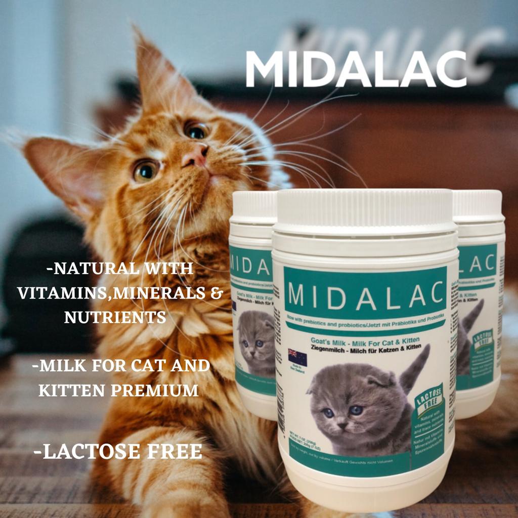 MIDALAC GOAT MILK POWDER CAT And KITTEN 200g BUNDLE PROMO Cat Food PetFinder.my
