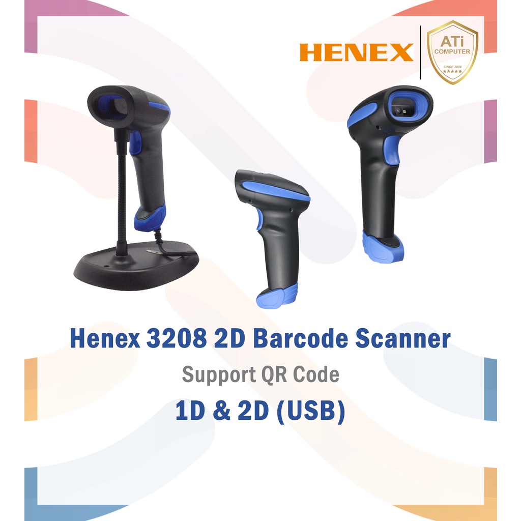 (Barcode Scanner) HENEX 3208 2D Barcode (Support QR Code) (TNG Payment