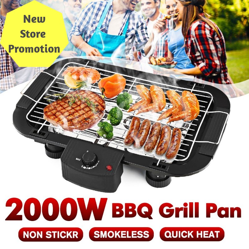 Grill Barbeque Electric Smokeless Korean BBQ Pan Teppanyaki Cookware