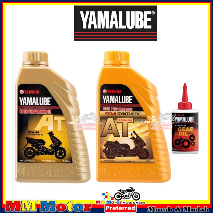 YAMAHA YAMALUBE SCOOTER ENGINE OIL 4T AT MINERAL 20W40 SEMI 10W40 MINYAK HITAM ADV NMAX NVX