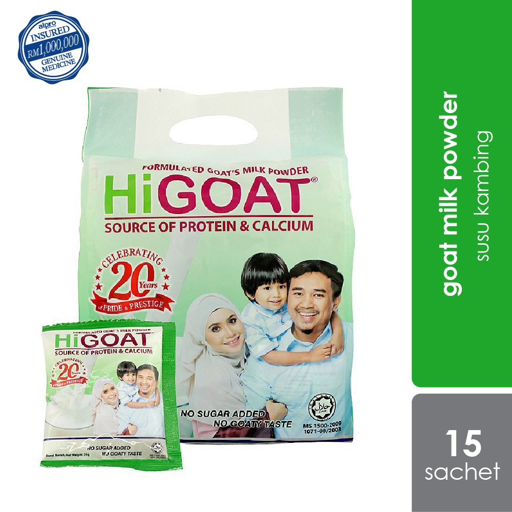 HiGoat High Protein Goat Milk Powder (Susu Kambing) (21g x 15's