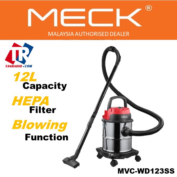 Meck MVCWD123SS 12L 3 In 1 Wet Dry Blow Hepa Vacuum Cleaner PENYEDUT