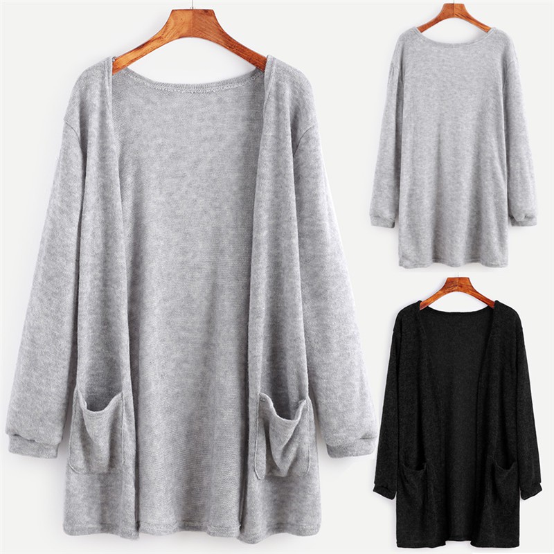 【HW】Women Long Sleeve Oversized Loose Knitted Sweater