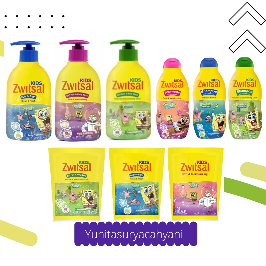 Zwitsal Kids 2in1 Hair & Body Wash/Bubble Bath 280ml/Reffil 250ml Kids