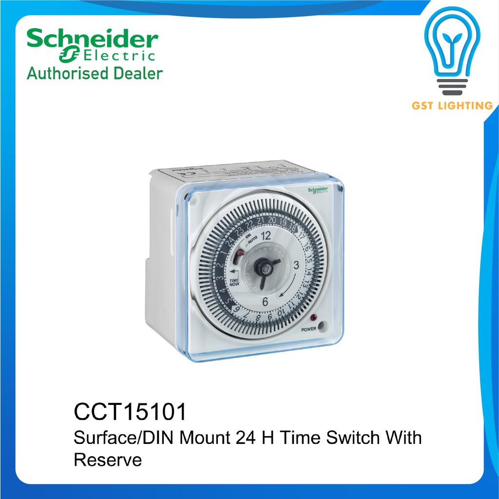 Schneider Timer CCT15101 Surface/DIN Mount 24 Hours Time Switch With