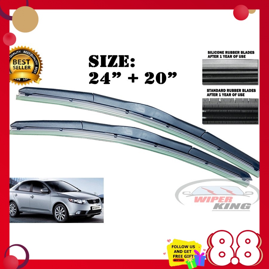 Kia Forte (2010) Silicone Car Wiper Blade Set (24" + 20") Shopee Malaysia