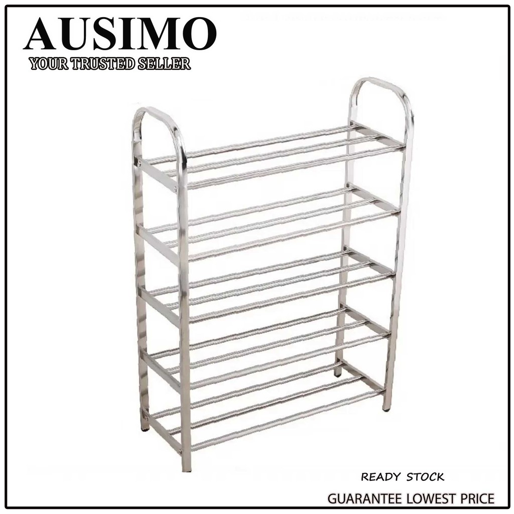 5 Tier Stainless Steel Shoe Rack/ Rak kasut/ Multi Purpose racks Shopee Malaysia