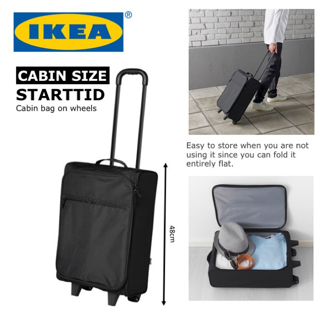 IKEA STARTTID Cabin Size Travel Luggage Bag on wheels Lightweight Drag