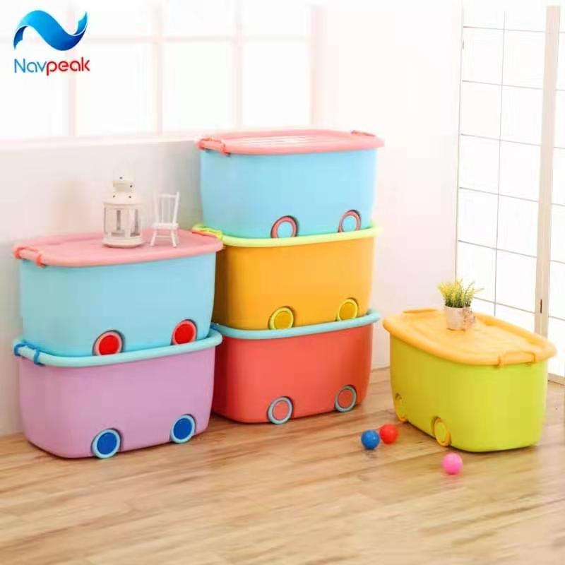 (Last Day Promosi) Toy Storage Box with Wheel L & XL Living Room