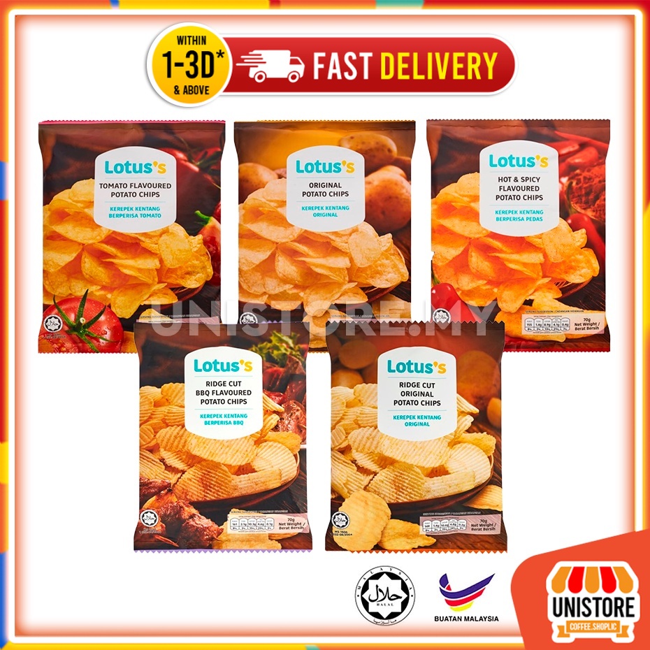 Lotus's Tesco Potato Chips (70g) Original/ BBQ/ Tom Yum/ Tomato/ Hot