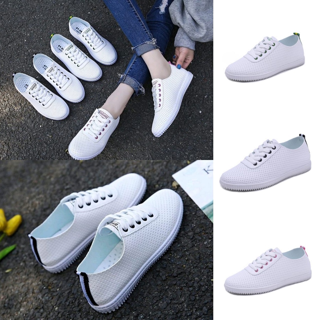 Women's sneakers White shoes student ESWS02214 sports shoes Pure White