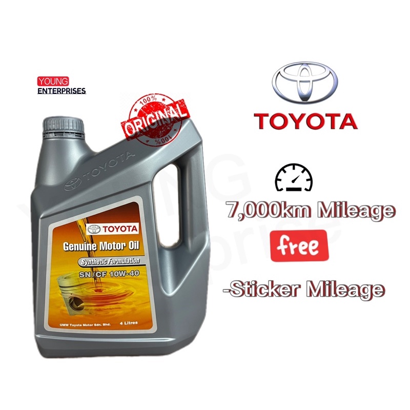 Toyota Engine Oil Genuine Motor Oil Synthetic Formulation Sn/Cf 10W40