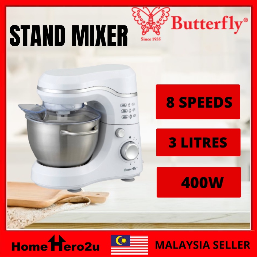 Butterfly BM4351 3L Stand Mixer 8 Speed Control 400W With Stainless