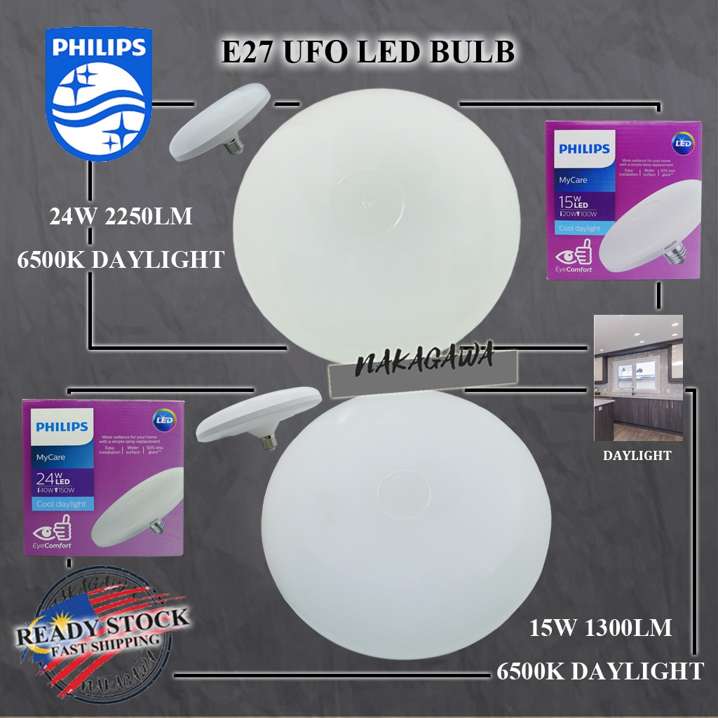 15W 24W E27 PHILIPS EYE COMFORT MY CARE UFO LED CEILING BULB ( 6500K