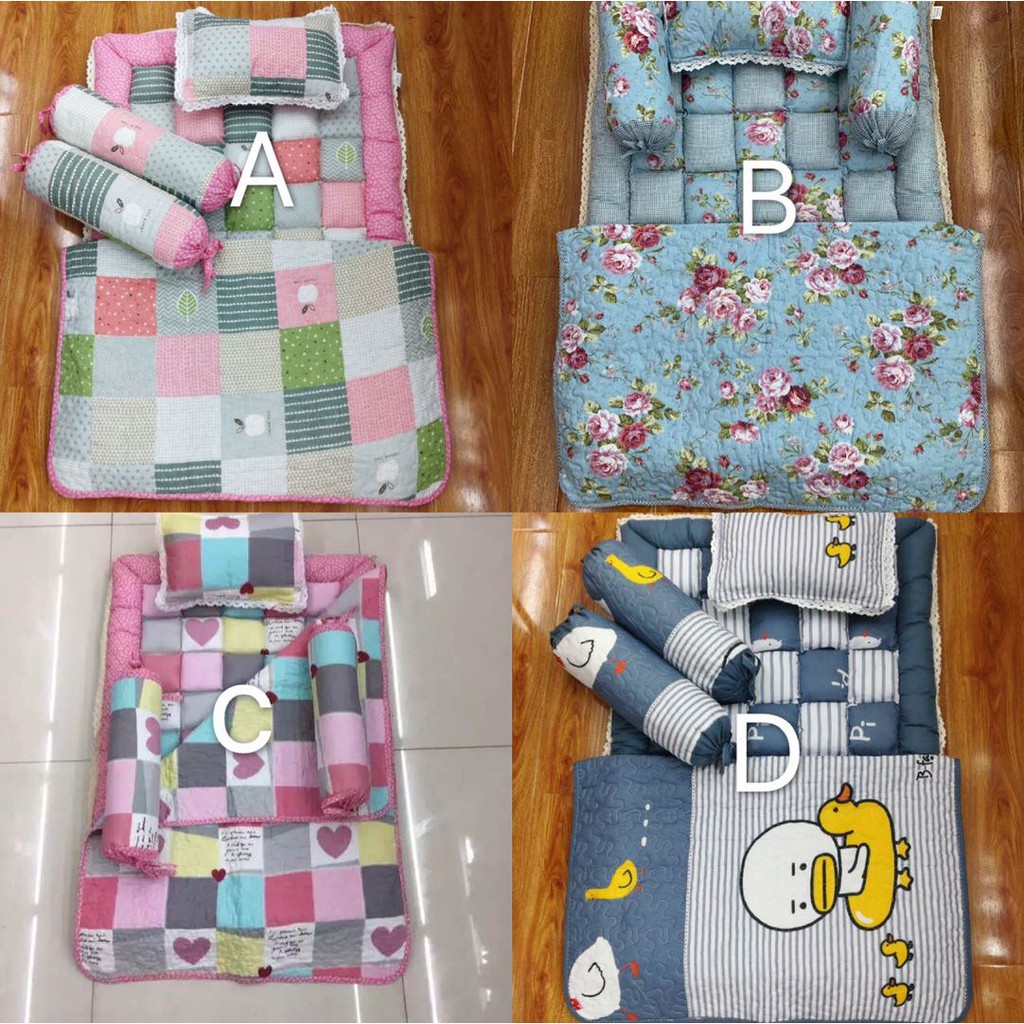Tilam/Toto Baby 5in1 Set Patchwork Full Cotton Shopee
