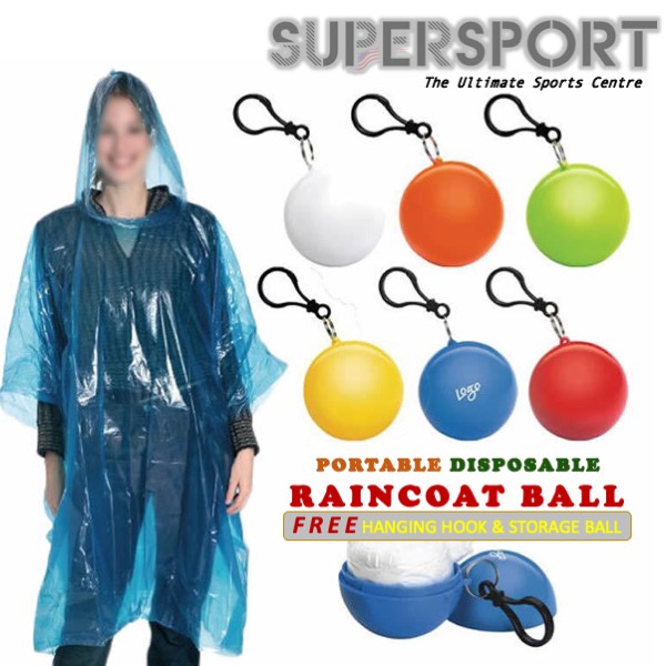 Football Rain Coat Keychain Ball Disposable Rainsuit Hooded Ponchos
