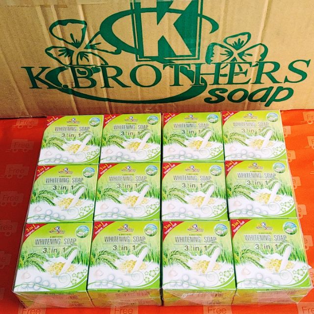 12 PCS ( 1 DOSEN ) K.BROTHER Rice Milk Whitening Soap 3 in 1 Original Shopee Malaysia