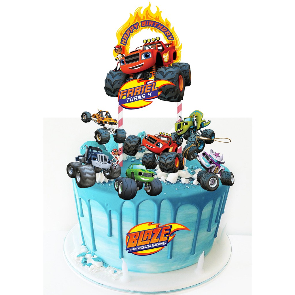 Blaze & the monster machine cake topper Shopee Malaysia