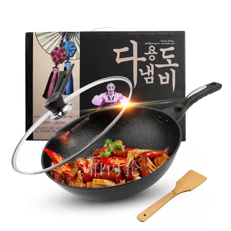 Korean non stick stone wok 32cm / kuali antilekat 32cm Shopee Malaysia