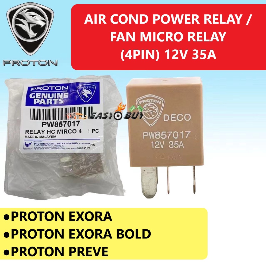 100 ORIGINAL PROTON 4PIN FAN MICRO RELAY 12V 35A AIR COND POWER RELAY