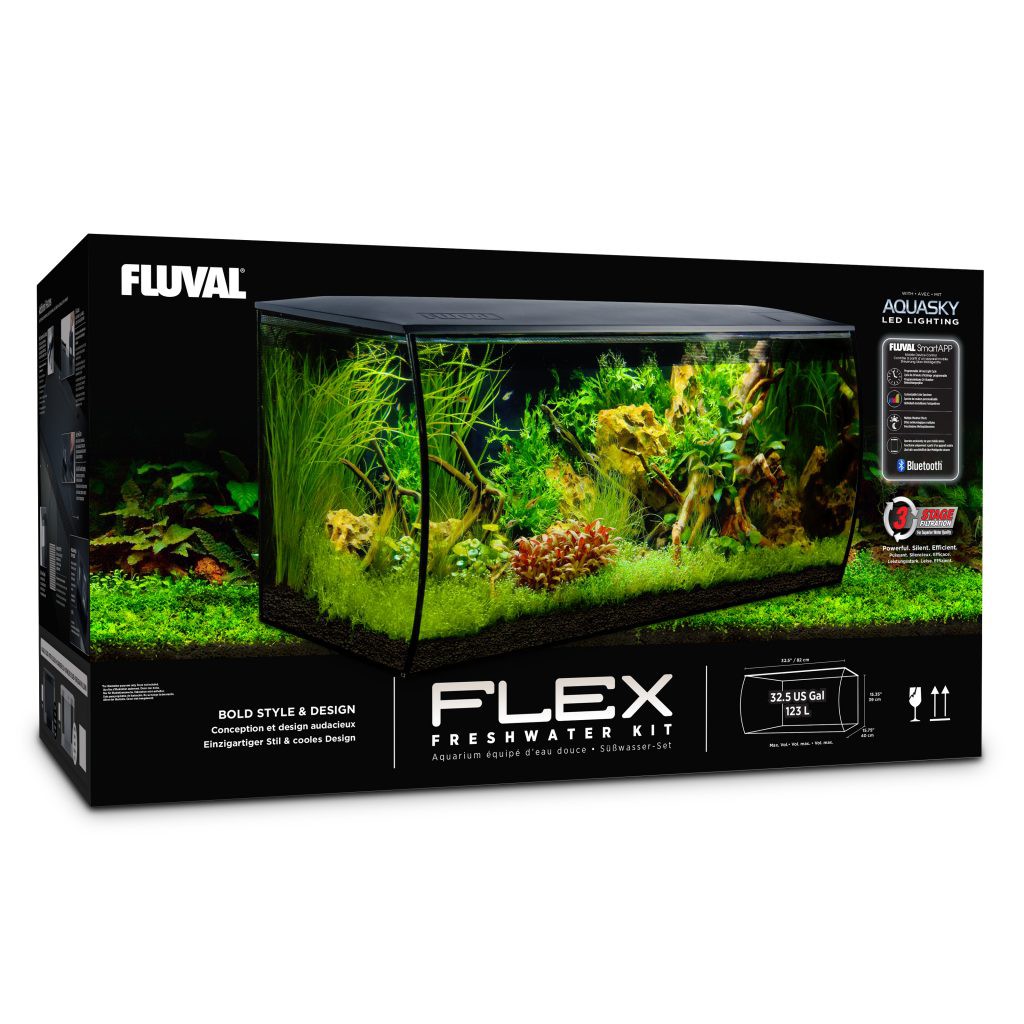 Fluval Flex Aquarium Kit 123L Smart LED light timer Weather Effect