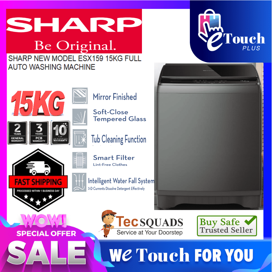 Sharp 15kg Fully Auto Washing Machine Premium Model Series ESX159