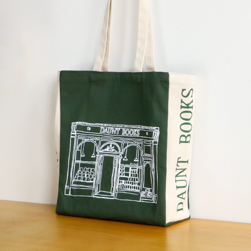 Canvas bag London Daunt Books Tote Handbag Retro green The