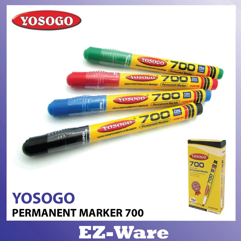Yosogo Permanent Marker 700 (BOX/12pcs) Shopee Malaysia