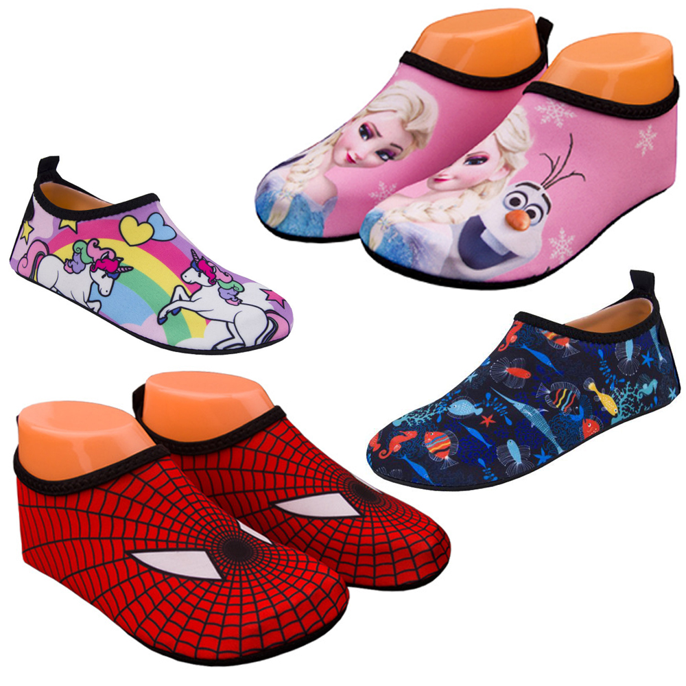 114Yrs Kids Swim Shoes Girls Pretty Elsa Anti Slippery Beach Shoes