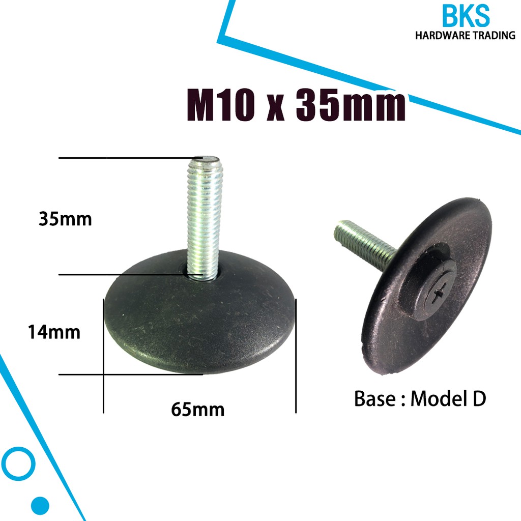 M10 x 35mm base adjustable furniture leg table chair leveling feet
