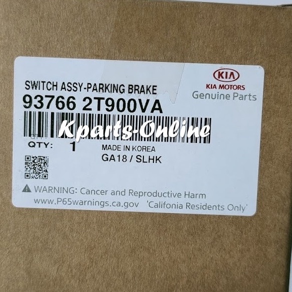 送料無用 2013-2013 Kia Prk Brake Switch 93766-2 T 000 VA TVA Genuine Kia
