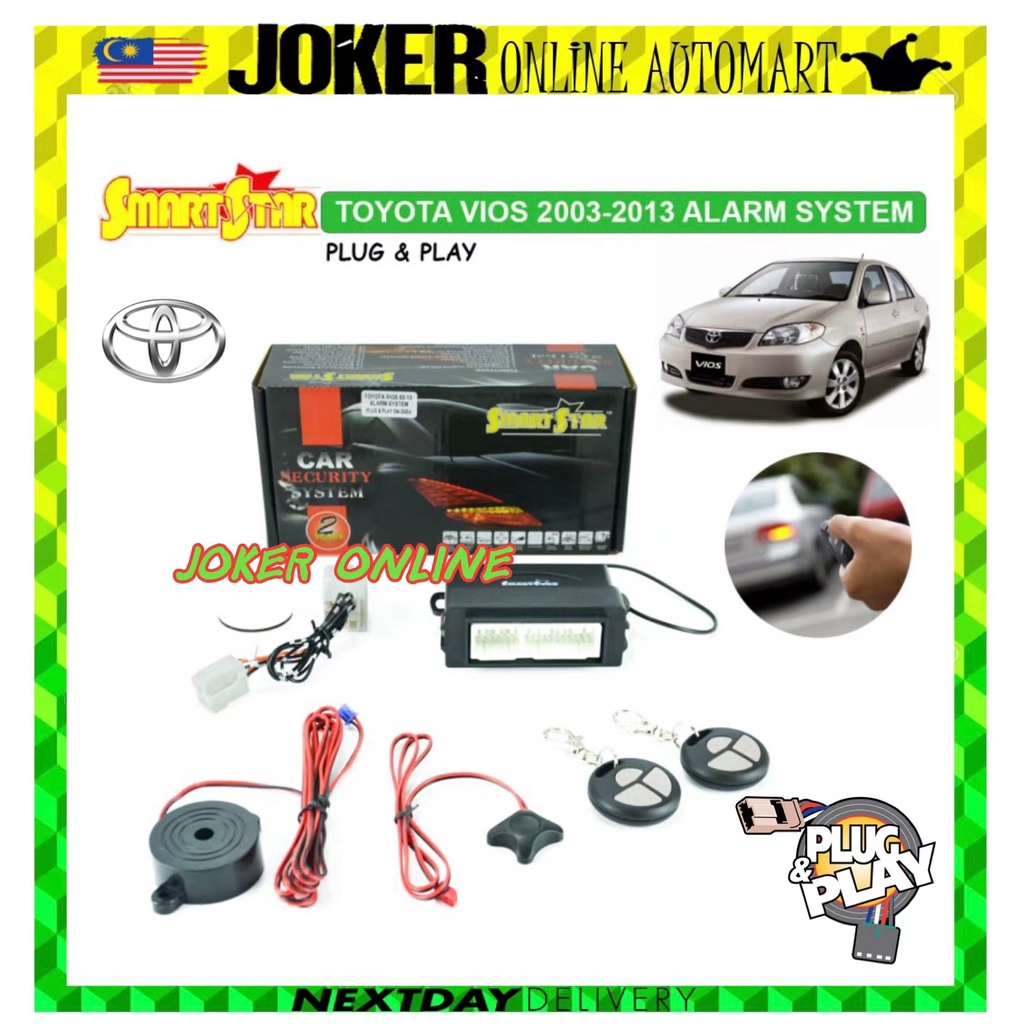 TOYOTA VIOS ALTIS 20022007 20082013 OEM PLUG & PLAY CAR ALARM SYSTEM